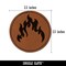 Fire Flame Burning Round Iron-On Engraved Faux Leather Patch Applique - 2.5"